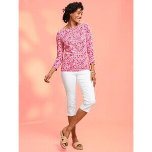 Talbots Pedal Pusher Jeans Short Capri Pants  Women's 4  Mid-Rise  White Denim